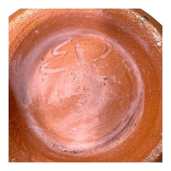 Studio Pottery Face Girl Handcrafted Terracotta Bowl Woman Portrait Signed 9" - Picture 4 of 6
